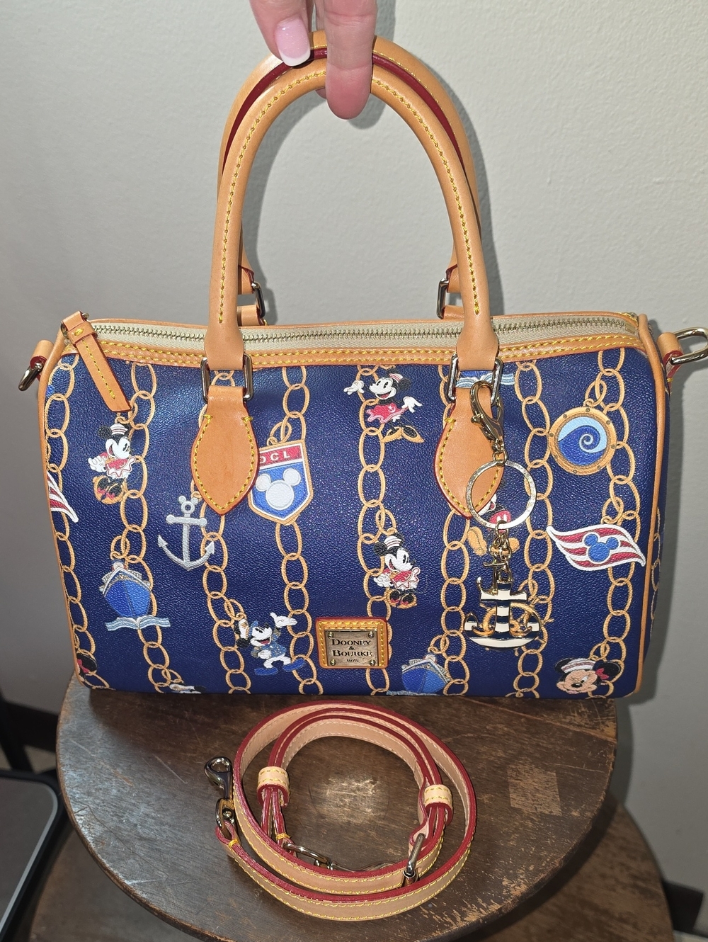 Dooney & Bourke Disney DCL Charm Satchel Minnie Mickey At Sea
